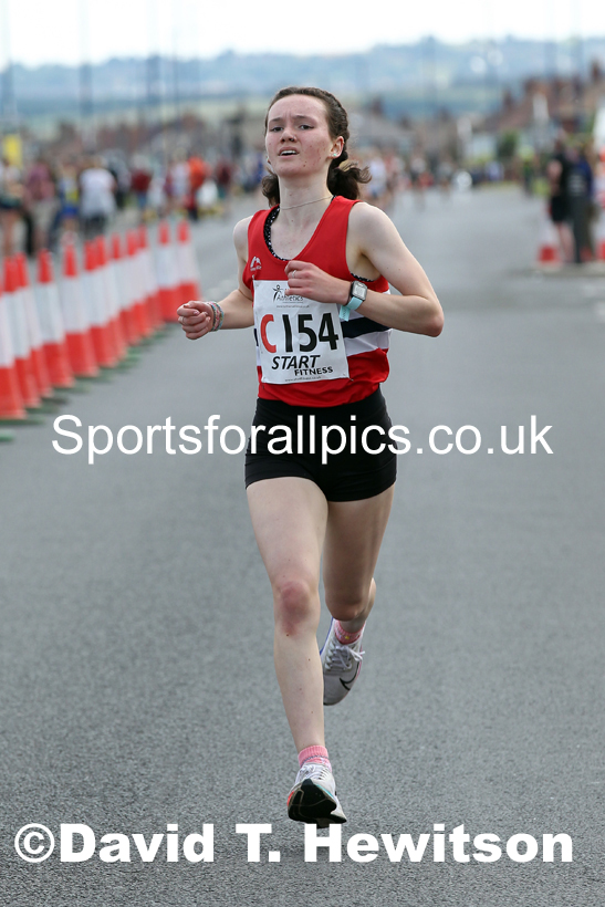 Womens under-17s 2021 Northern 6 and 4 Stage and Young Athletes Road Relays, Redcar. Photo: David T. Hewitson/Sports for All Pics